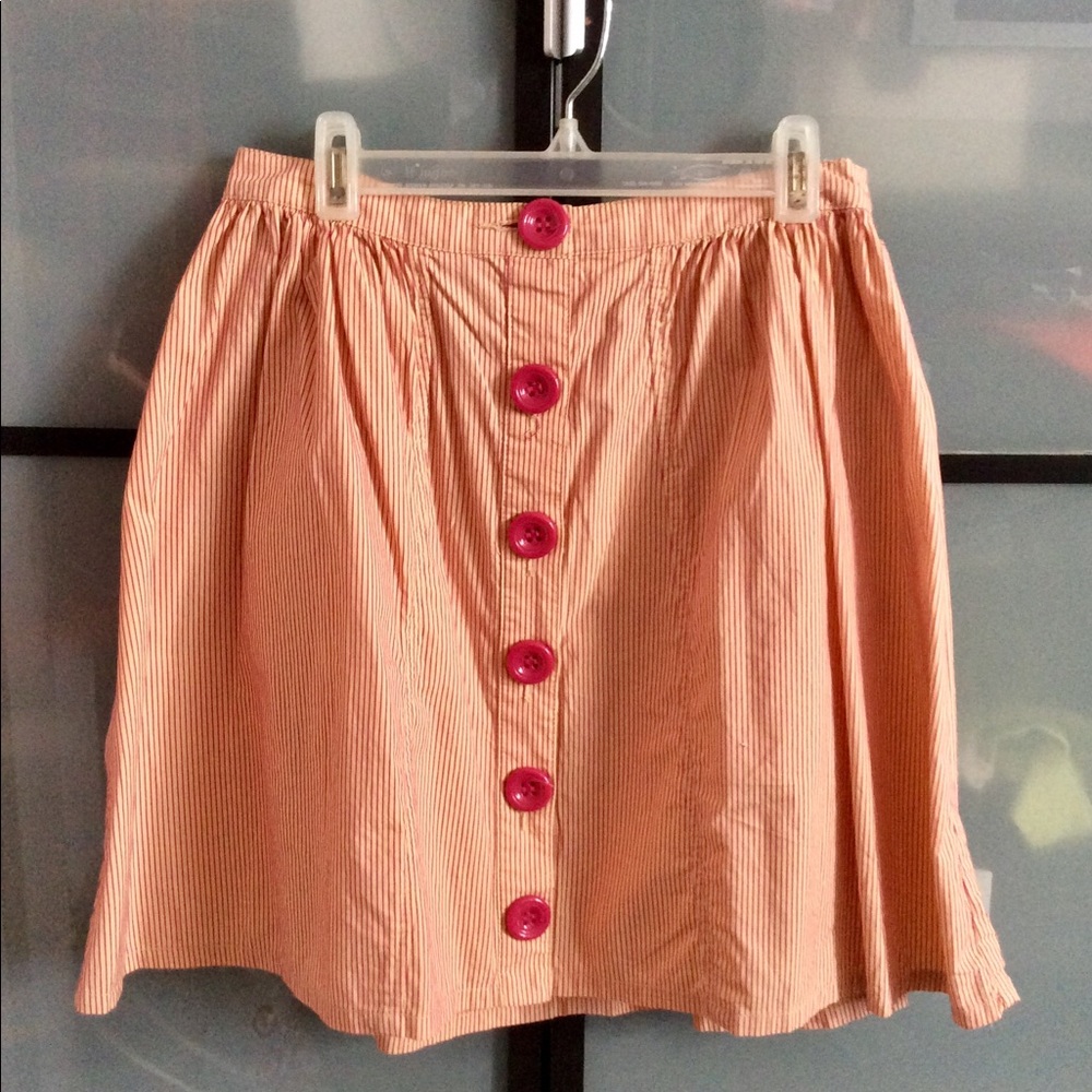 Anthropologie pink striped skirt